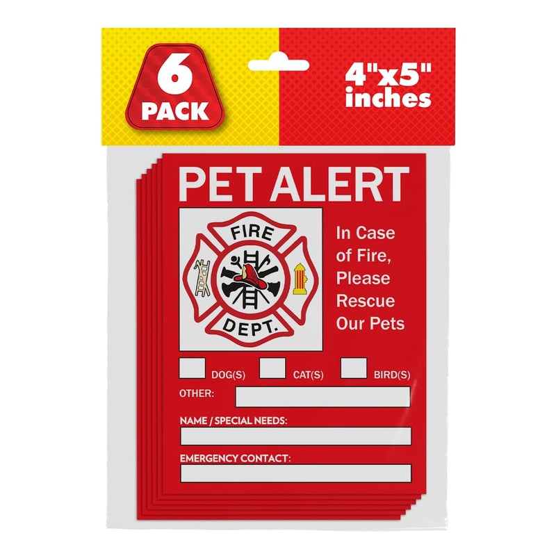Pixelverse Design Pet Alert Safety Fire Rescue Sticker - Save Our Pets Emergency Inside Decal - House Home Window Door Sign - Image 1